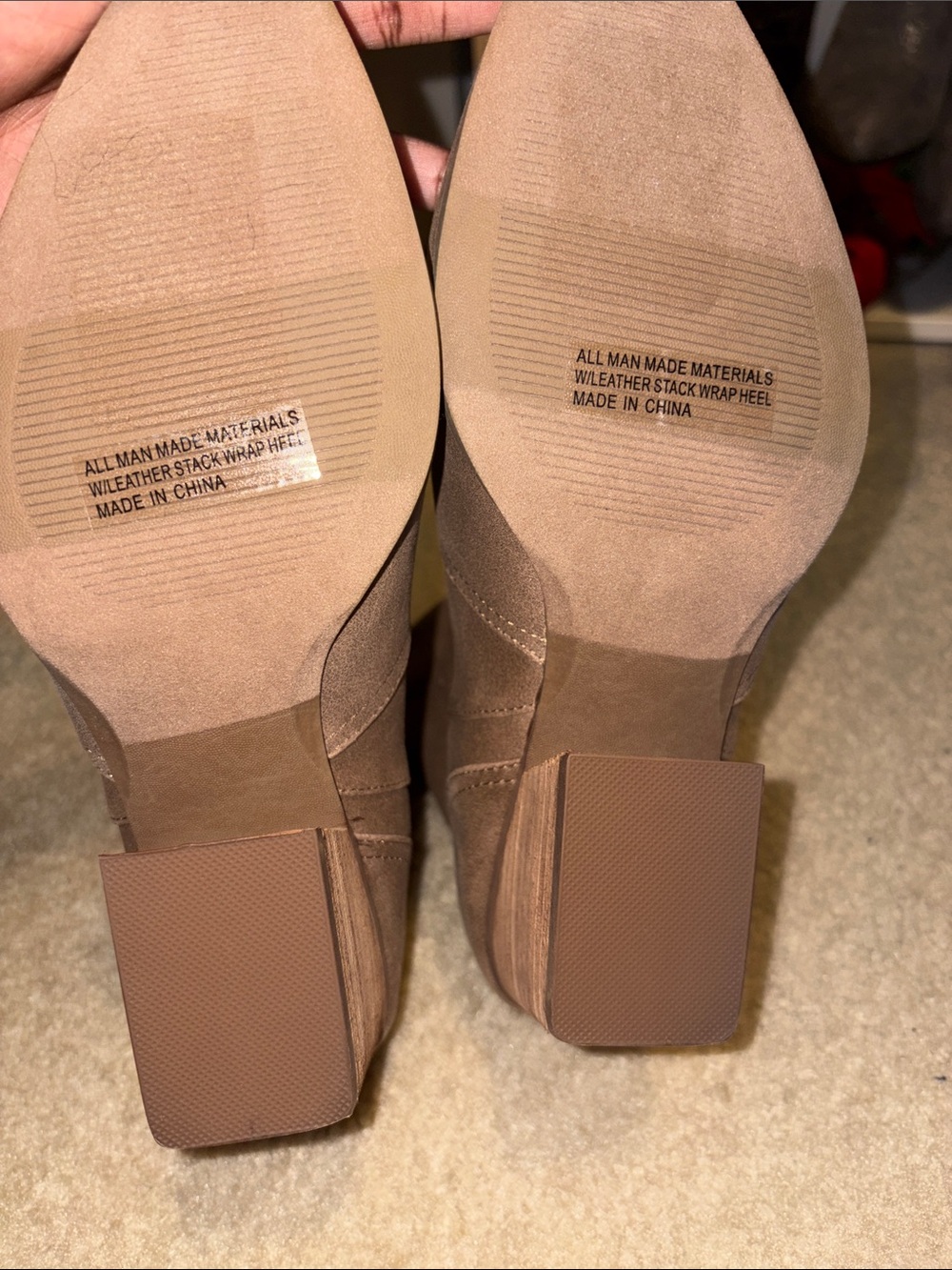 Dolce Vita Taupe Suede-Look Ankle Booties - Picture 4 of 7